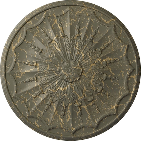 Ekena Millwork Artis Ceiling Medallion, Hand-Painted Witch Hazel Crackle, 27 1/8"OD x 2 5/8"P CM27ARWHC